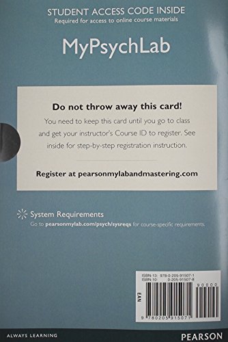 Imagen de archivo de NEW MyPsychLab -- Standalone Access Card -- for Psychology: From Inquiry to Understanding (3rd Edition) (NEW!!) a la venta por BookHolders