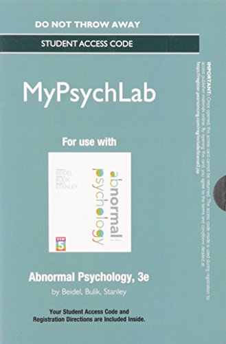 Beispielbild fr NEW MyPsychLab -- Standalone Access Card -- for Abnormal Psychology (3rd Edition) (NEW!!) zum Verkauf von BookHolders