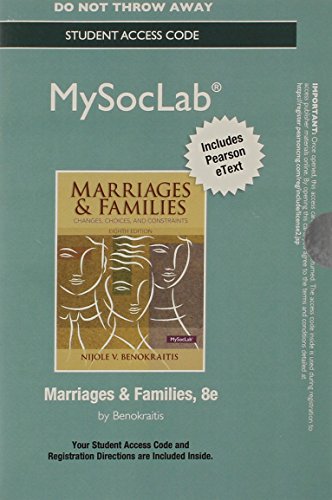 Imagen de archivo de MySocLab with Pearson eText -- Standalone Access Card -- for Marriages and Families (NEW!!) a la venta por BookHolders