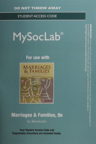 Imagen de archivo de NEW MySocLab -- Standalone Access Card -- for Marriages and Families (8th Edition) (NEW!!) a la venta por BookHolders