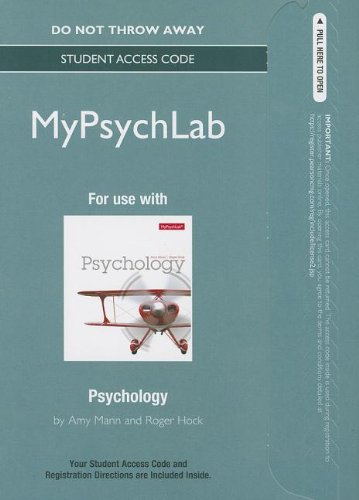 Psychology in a Dynamic World New Mypsychlab Standalone Access Card (9780205919673) by Marin Ph.D, Amy J.; Hock Ph.D., Roger R.