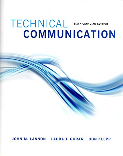 Imagen de archivo de Technical Communications, Sixth Canadian Edition (6th Edition) a la venta por Irish Booksellers