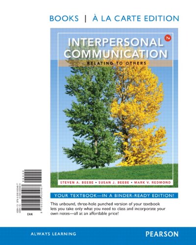 Beispielbild fr Interpersonal Communication: Relating to Others: Relating to Others, Books a la Carte Edition (7th Edition) zum Verkauf von HPB-Red