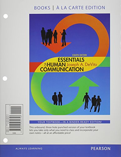 Beispielbild fr Essentials of Human Communication zum Verkauf von HPB-Red