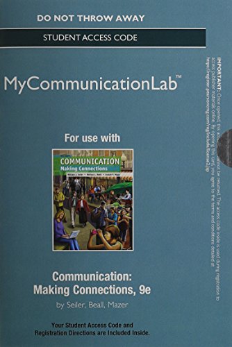 Stock image for NEW MyCommunicationLab without Pearson eText -- Standalone Access Card -- for Communication: Making Connections (9th Edition) for sale by Bookseller909