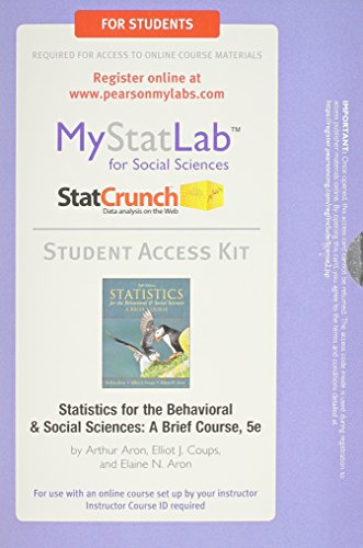 Beispielbild fr NEW MyLab Statistics with Pearson eText -- Standalone Access Card -- for Statistics for The Behavioral and Social Sciences: A Brief Course (5th Edition) zum Verkauf von BombBooks