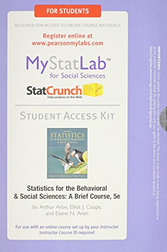 Imagen de archivo de NEW MyLab Statistics with Pearson eText -- Standalone Access Card -- for Statistics for The Behavioral and Social Sciences: A Brief Course (5th Edition) a la venta por BombBooks