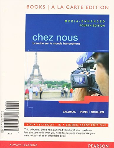 Chez nous: Branche sur le monde francophone, Media-Enhanced Version, Books a la Carte Plus MyLab French with eText (multi-semester access) -- Access Card Package (9780205934461) by Valdman, Albert; Pons, Cathy; Scullen, Mary Ellen