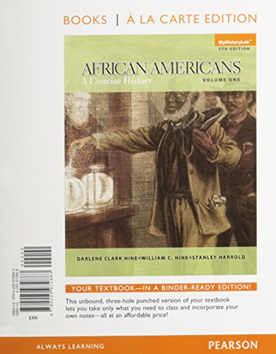 9780205942329: African Americans: A Concise History, Volume 1 Books a la Carte Plus New Myhistorylab -- Access Card Package