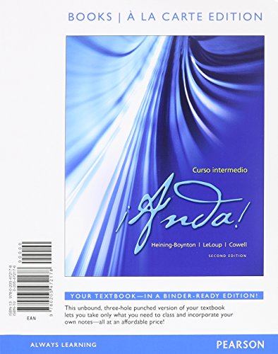 Stock image for Anda! Curso intermedio, Books a la Carte Edition, Quick Guide to Spanish Grammar, and MySpanishLab with Pearson eText for sale by HPB-Red