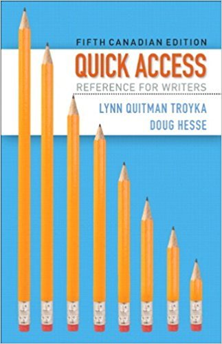 Stock image for Quick Access: Reference for Writers, Fifth Canadian Edition for sale by ThriftBooks-Dallas