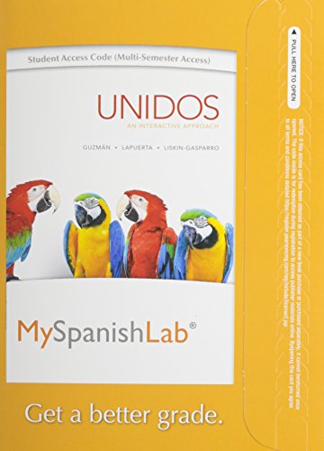Beispielbild fr Unidos MySpanishLab with Pearson eText Access Card, 24 Month Access zum Verkauf von Revaluation Books