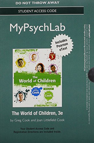Stock image for NEW MyLab Psychology with Pearson eText -- Standalone Access Card -- for The World of Children (3rd Edition) for sale by Iridium_Books
