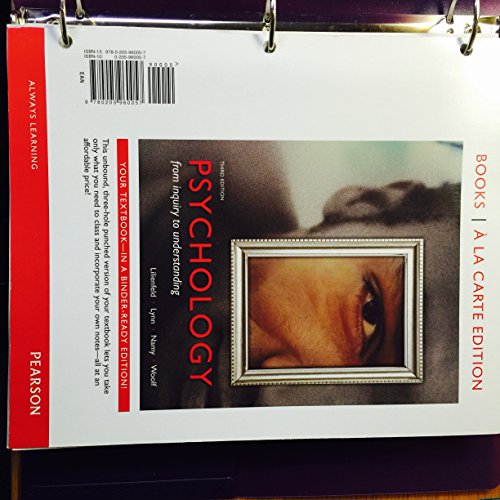 Stock image for Psychology: From Inquiry to Understanding -- Books a la Carte (3rd Edition) for sale by BooksRun