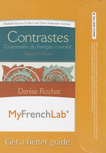 Stock image for MyLab French with Pearson eText -- Access Card -- for Contrastes: Grammaire du français courant (one semester access) for sale by A Team Books