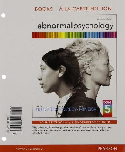 Beispielbild fr Abnormal Psychology, Books A La Carte Edition (16th Edition) zum Verkauf von HPB-Red