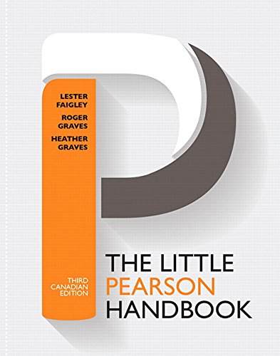 Beispielbild fr The Little Pearson Handbook, Third Canadian Edition (3rd Edition) zum Verkauf von ThriftBooks-Dallas