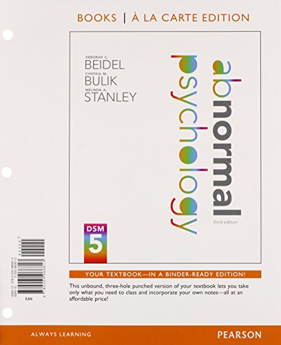 Beispielbild fr Abnormal Psychology, Books a la Carte Edition (3rd Edition) zum Verkauf von HPB-Red