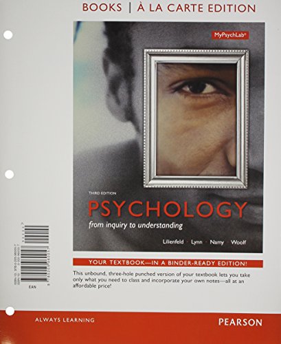 Beispielbild fr Psychology: From Inquiry to Understanding, Books a la Carte Edition Plus NEW MyLab Psychology with Pearson eText (3rd Edition) zum Verkauf von Solr Books