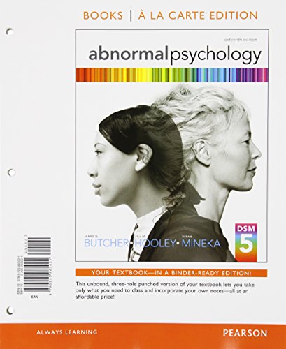 Abnormal Psychology, Books a la Carte Plus NEW MyPsychLab with eText -- Access Card Package (16th Edition) (9780205969869) by Butcher, James N.; Hooley, Jill M.; Mineka, Susan M