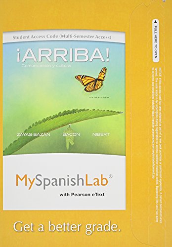 Imagen de archivo de MySpanishLab with Pearson eText -- Access Card -- for Arriba: Comunicacion y cultura (multi semester access) (6th Edition) a la venta por SecondSale