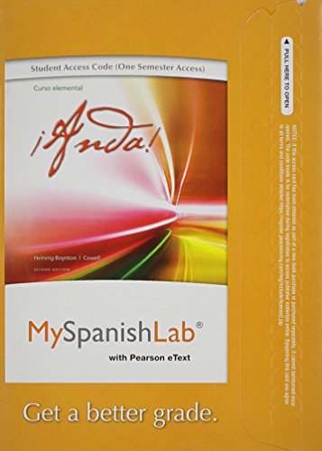 9780205977918: MyLab Spanish with Pearson eText -- Access Card -- for Anda Curso Elemental (one semester access)