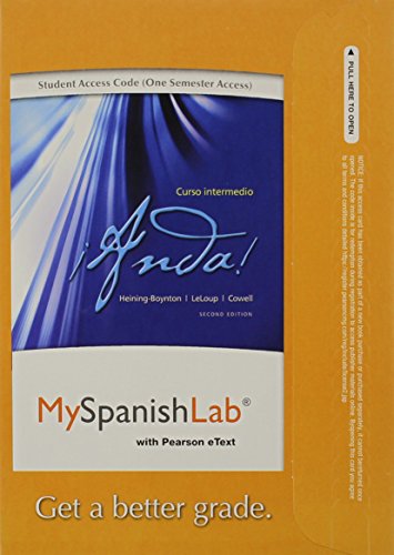 Stock image for MySpanishLab with Pearson eText -- Access Card -- for Anda! Curso intermedio (one semester access) (2nd Edition) for sale by BookHolders