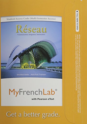 Beispielbild fr MyFrenchLab with Pearson eText -- Access Card -- for Rseau: Communication, Intgration, Intersections (multi semester access) zum Verkauf von BookHolders
