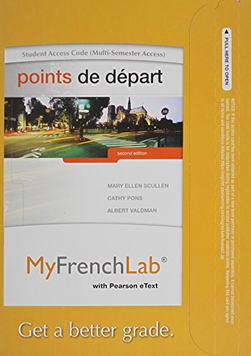 Beispielbild fr MyLab French with Pearson eText -- Access Card -- for Points de depart (multi-semester access) zum Verkauf von BooksRun