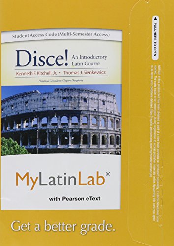 Stock image for MyLab Latin with Pearson eText -- Access Card -- for Disce! An Introductory Latin Course (multi semester access) for sale by SecondSale