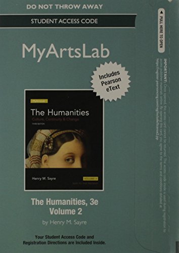 Stock image for NEW MyLab Arts with Pearson eText -- Standalone Access Card -- for The Humanities: Culture, Continuity and Change, Volume II (3rd Edition) for sale by Iridium_Books