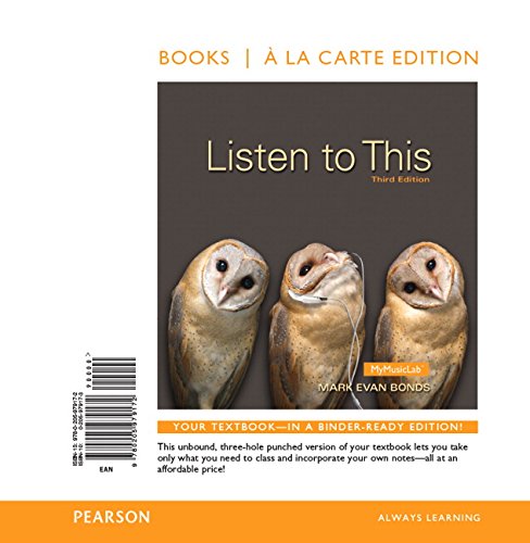 Stock image for Listen to This, Books a la Carte Edition (3rd Edition) for sale by SecondSale