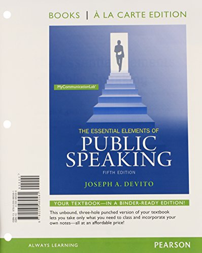 Imagen de archivo de Essential Elements of Public Speaking, Books a la Carte Edition (5th Edition) a la venta por HPB-Red