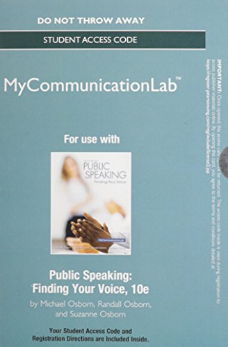 Stock image for NEW MyLab Communication without Pearson eText --Standalone Access Card-- for Public Speaking: Finding Your Voice (10th Edition) for sale by Iridium_Books