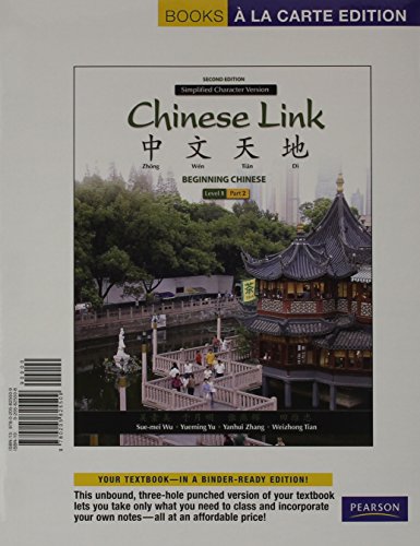 Stock image for Chinese Link: Beginning Chinese, Simplified Character Version, Level1/Part2, Books a la Carte Plus MyLab Chinese (one semester) -- Access Card Package (2nd Edition) for sale by Iridium_Books