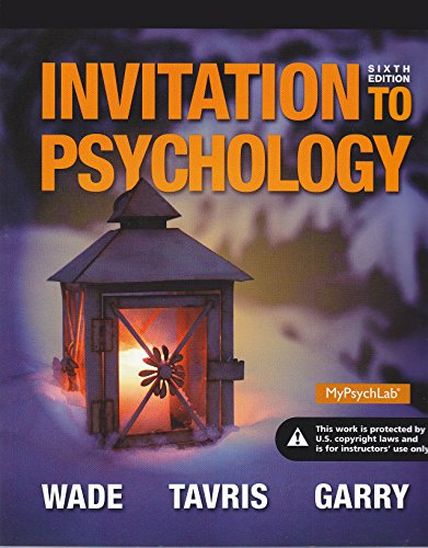 Stock image for Invitation to Psychology - 6th Edit (Instructor Edition) for sale by BooksRun