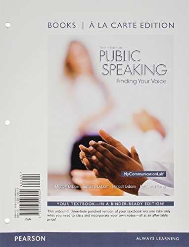 Stock image for Public Speaking: Finding Your Voice, Books a la Carte Edition (10th Edition) for sale by HPB-Red