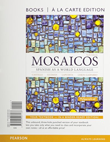 Imagen de archivo de Mosaicos: Spanish as a World Langugae, Books a la Carte a la venta por HPB-Red