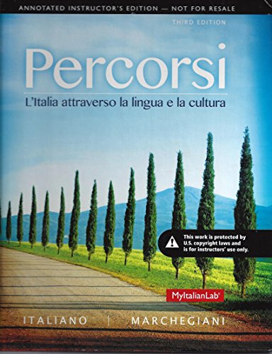 Stock image for Percorsi: L'Italia attraverso la lingua e la cultura (Instructor's edition) for sale by BookHolders