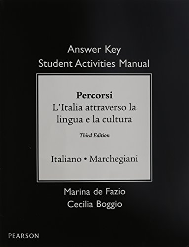 Imagen de archivo de SAM Answer Key for Percorsi: L'Italia attraverso la lingua e la cultura (3rd Edition) a la venta por Iridium_Books