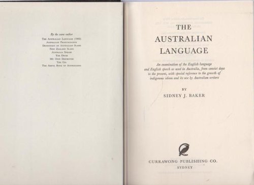 Australian Language (9780207940606) by Sidney J. Baker