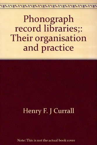 Beispielbild fr Phonograph Record Libraries zum Verkauf von Better World Books