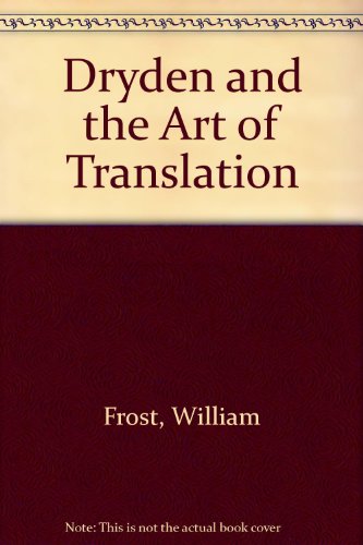 Beispielbild fr Dryden and the Art of Translation zum Verkauf von Better World Books