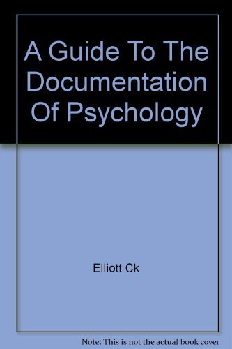 Beispielbild fr A Guide to the Documentation of Psychology zum Verkauf von Yosemite Street Books