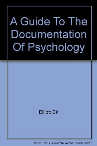 Imagen de archivo de A Guide to the Documentation of Psychology a la venta por Yosemite Street Books