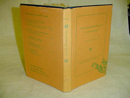 Stock image for The Translations of Beowulf; A Critical Bibliography for sale by Kingship Books