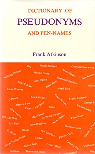 9780208015402: Dictionary of Pseudonyms and Pen-names