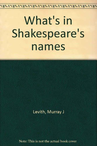 9780208017161: Title: Whats in Shakespeares names