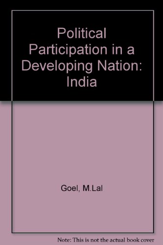 Imagen de archivo de Political participation in a developing nation, India a la venta por Mispah books