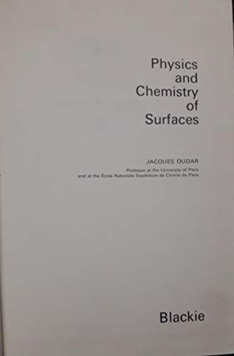 Stock image for Physics and Chemistry of Surfaces for sale by The Bookseller